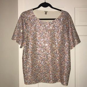 J. Crew sequin top XL